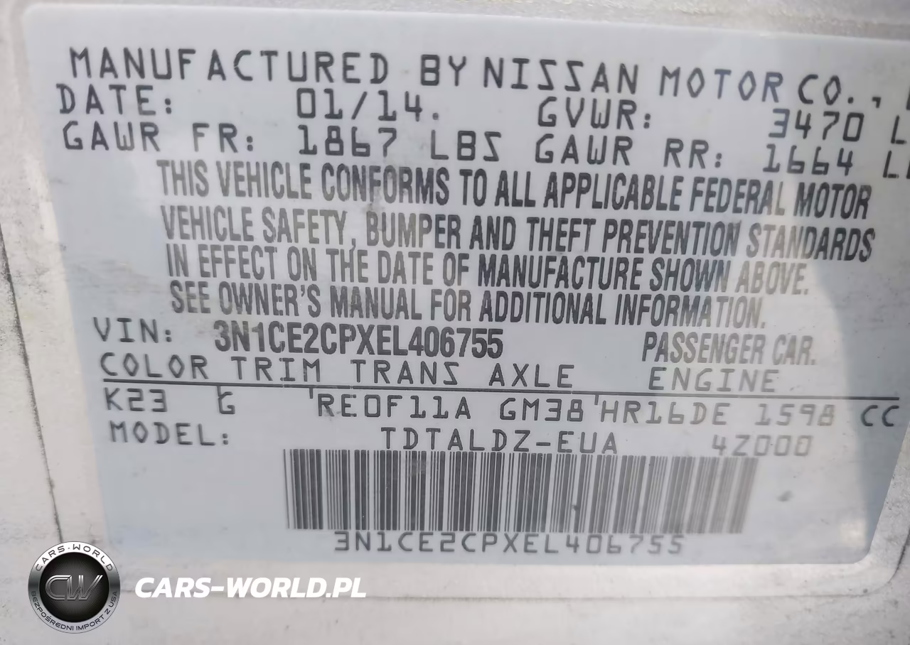 2014 Nissan Versa Note Sv VIN:3N1CE2CPXEL406755 - 9