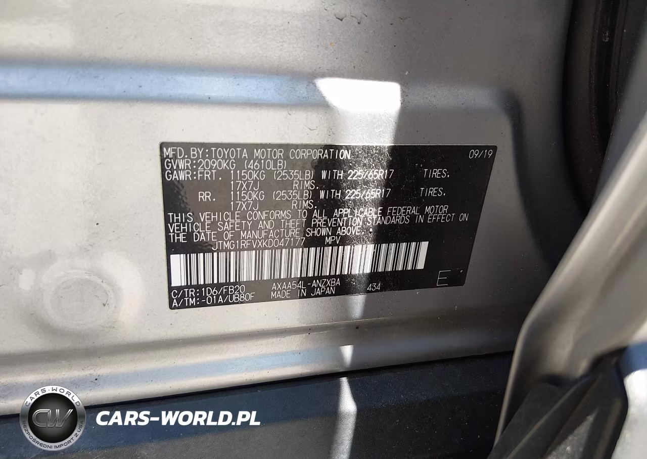 2019 Toyota Rav4 Le VIN:JTMG1RFVXKD047177 - 9