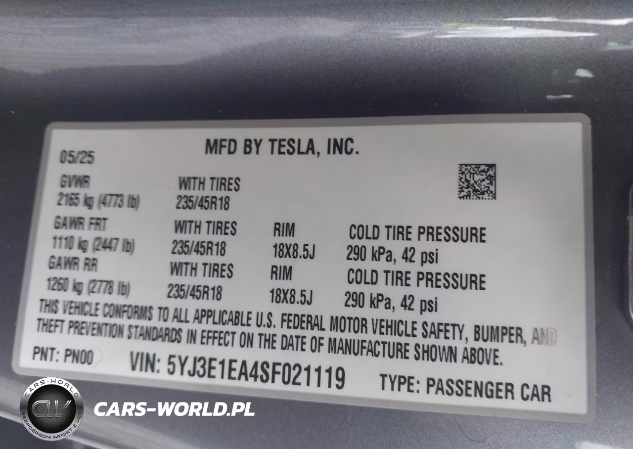 2025 Tesla Model 3 Long Range Rear-Wheel Drive-Standard Rear-Wheel Drive VIN:5YJ3E1EA4SF021119 - 9