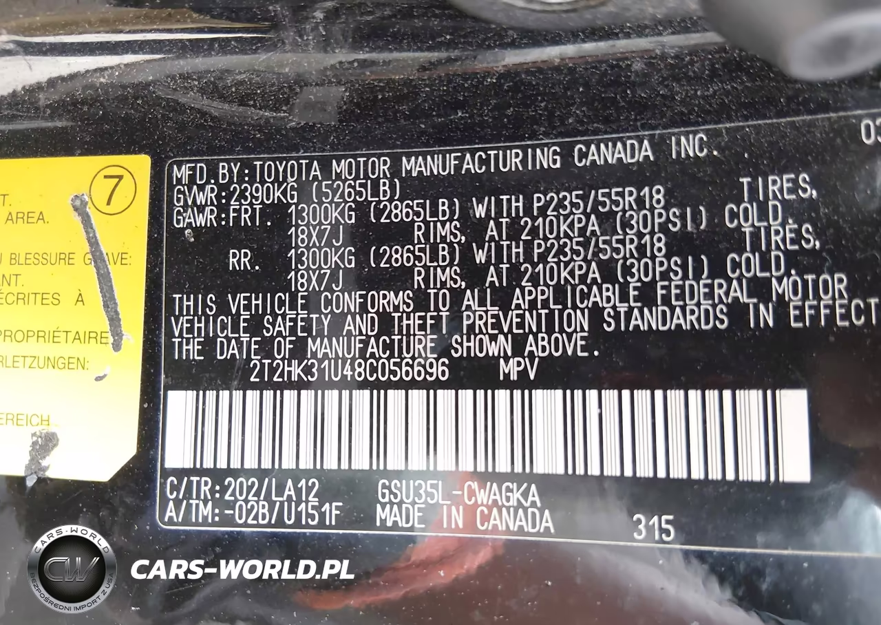 2008 Lexus Rx 350 VIN:2T2HK31U48C056696 - 9