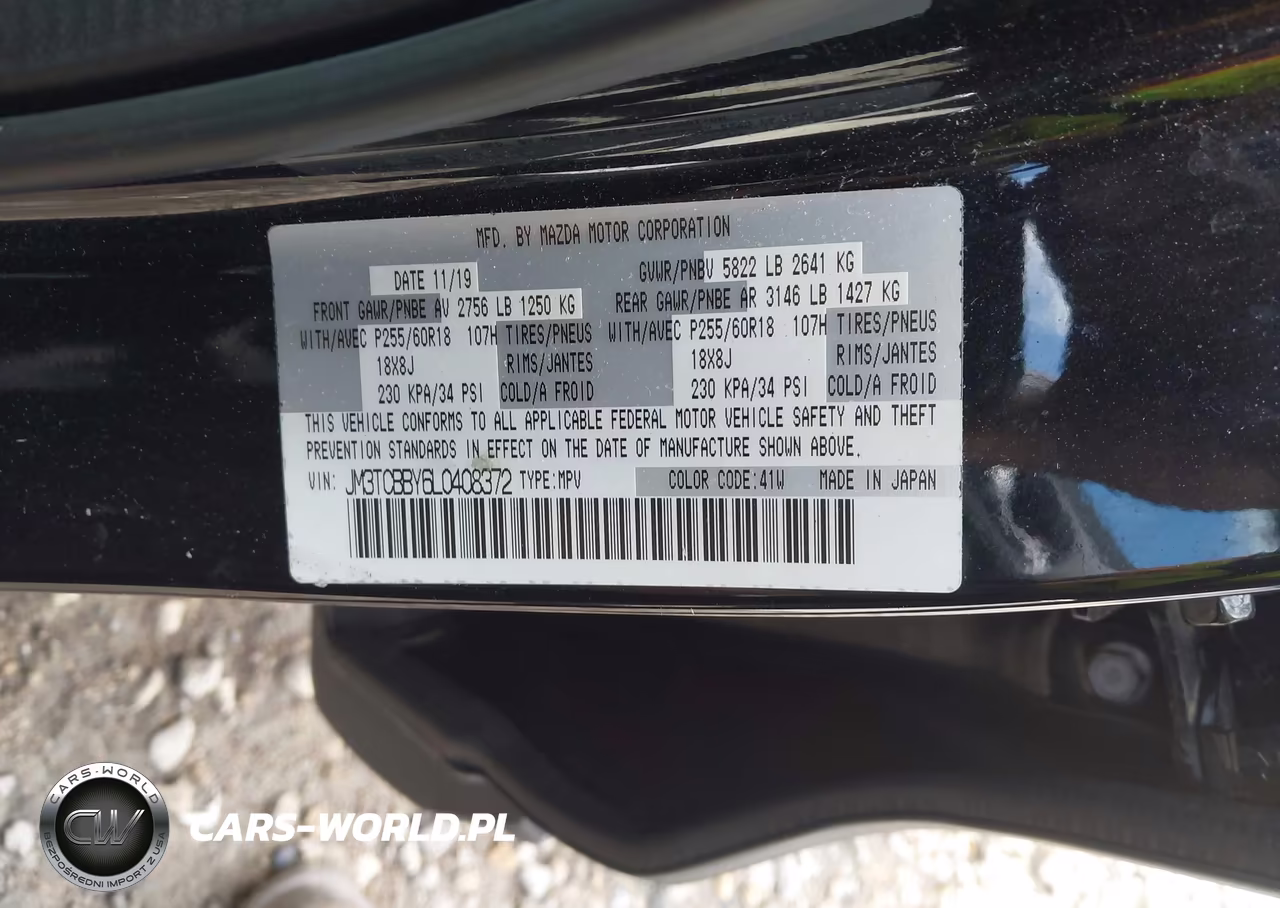 2020 Mazda Cx-9 Sport VIN:JM3TCBBY6L0408372 - 9