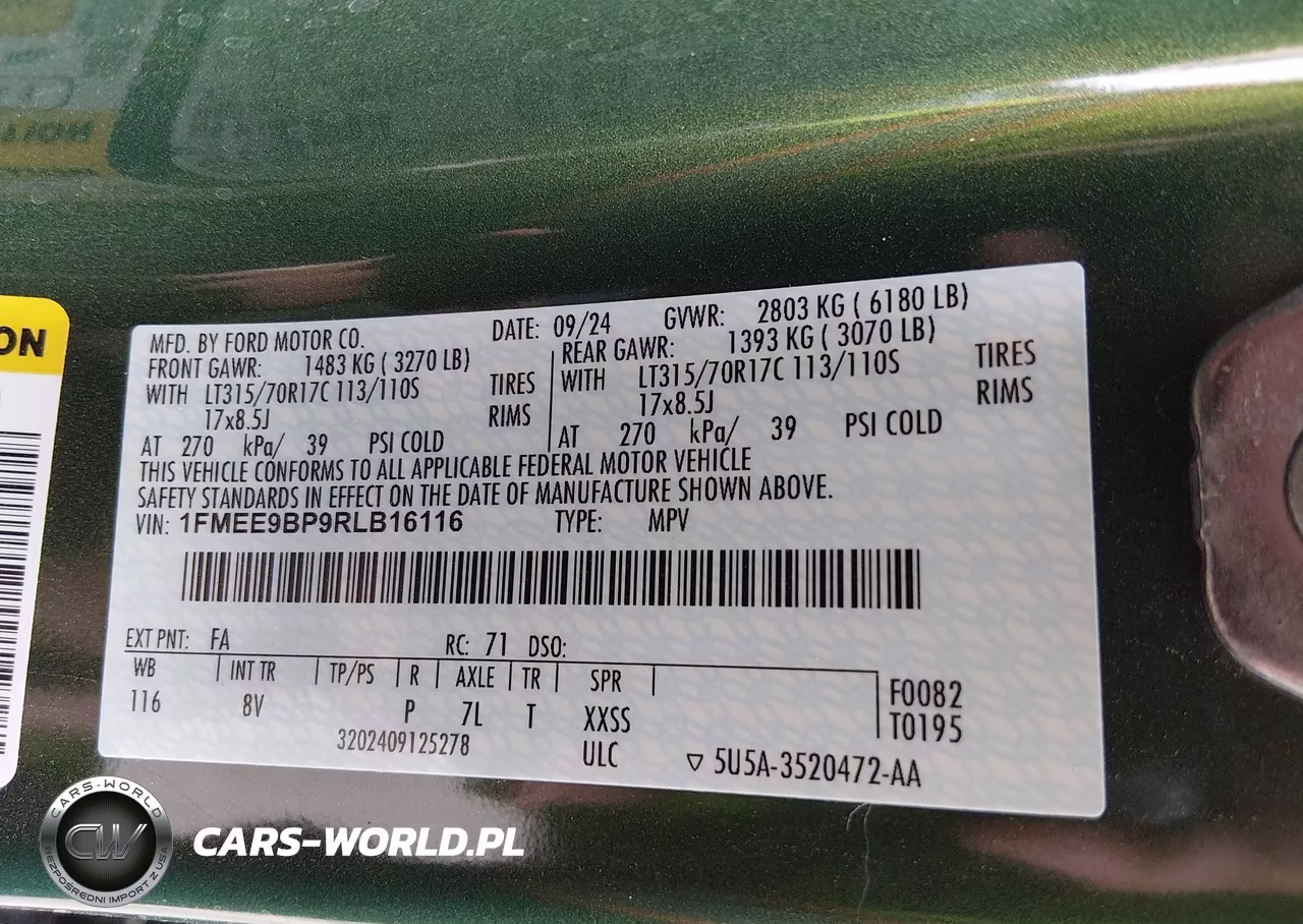 2024 Ford Bronco Badlands VIN:1FMEE9BP9RLB16116 - 9