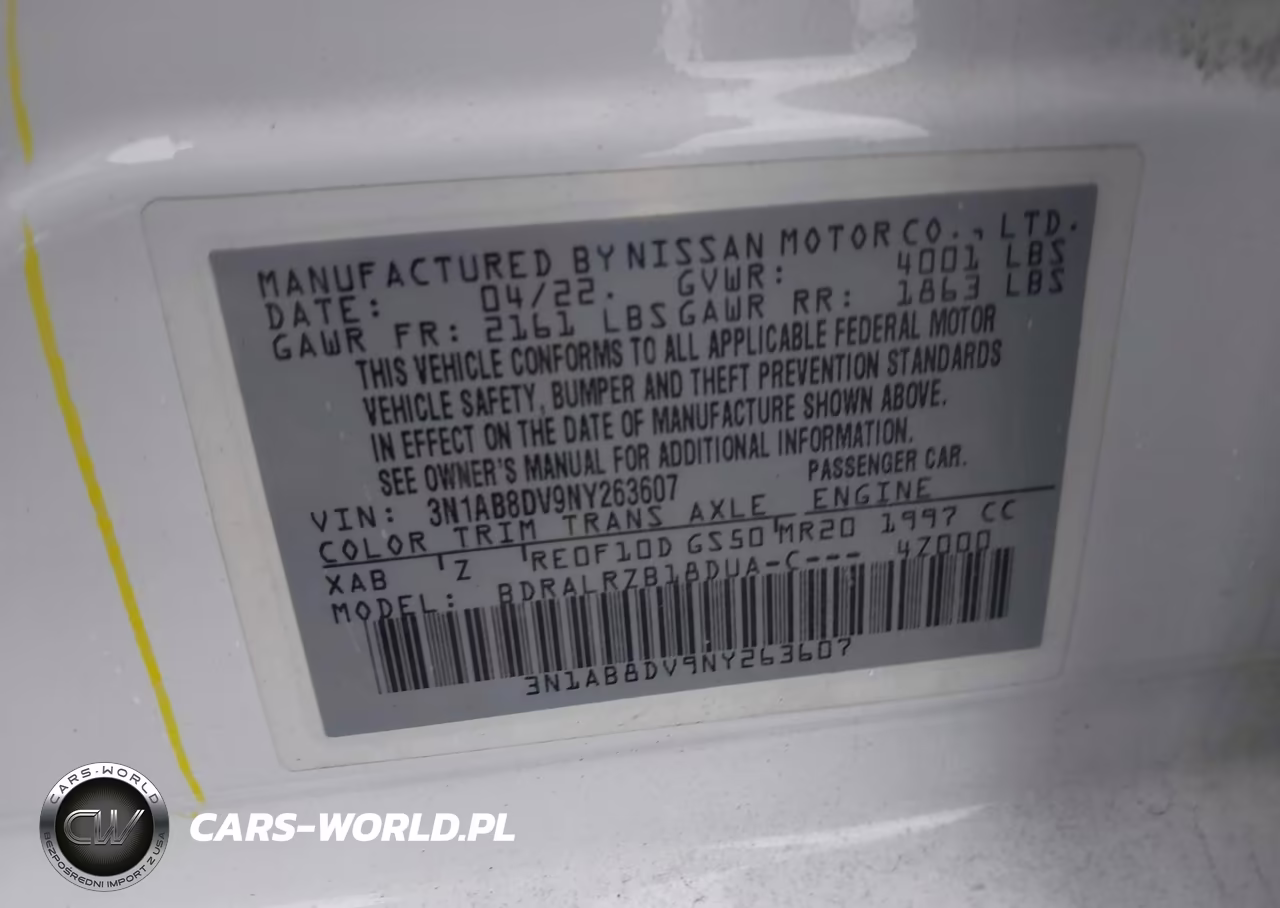 2022 Nissan Sentra Sr Xtronic Cvt VIN:3N1AB8DV9NY263607 - 9