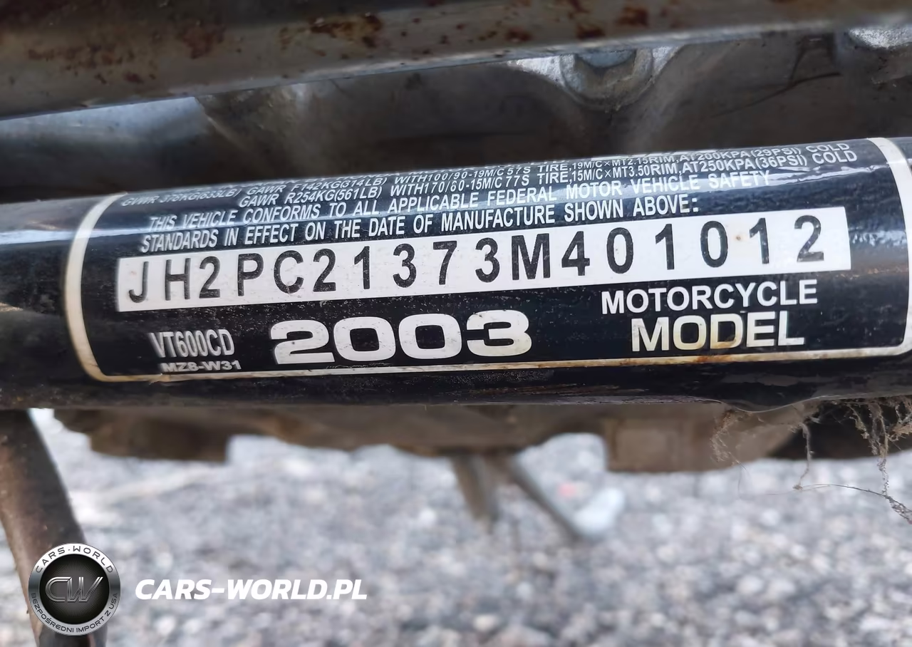 2003 Honda Vt600 Cd VIN:JH2PC21373M401012 - 10