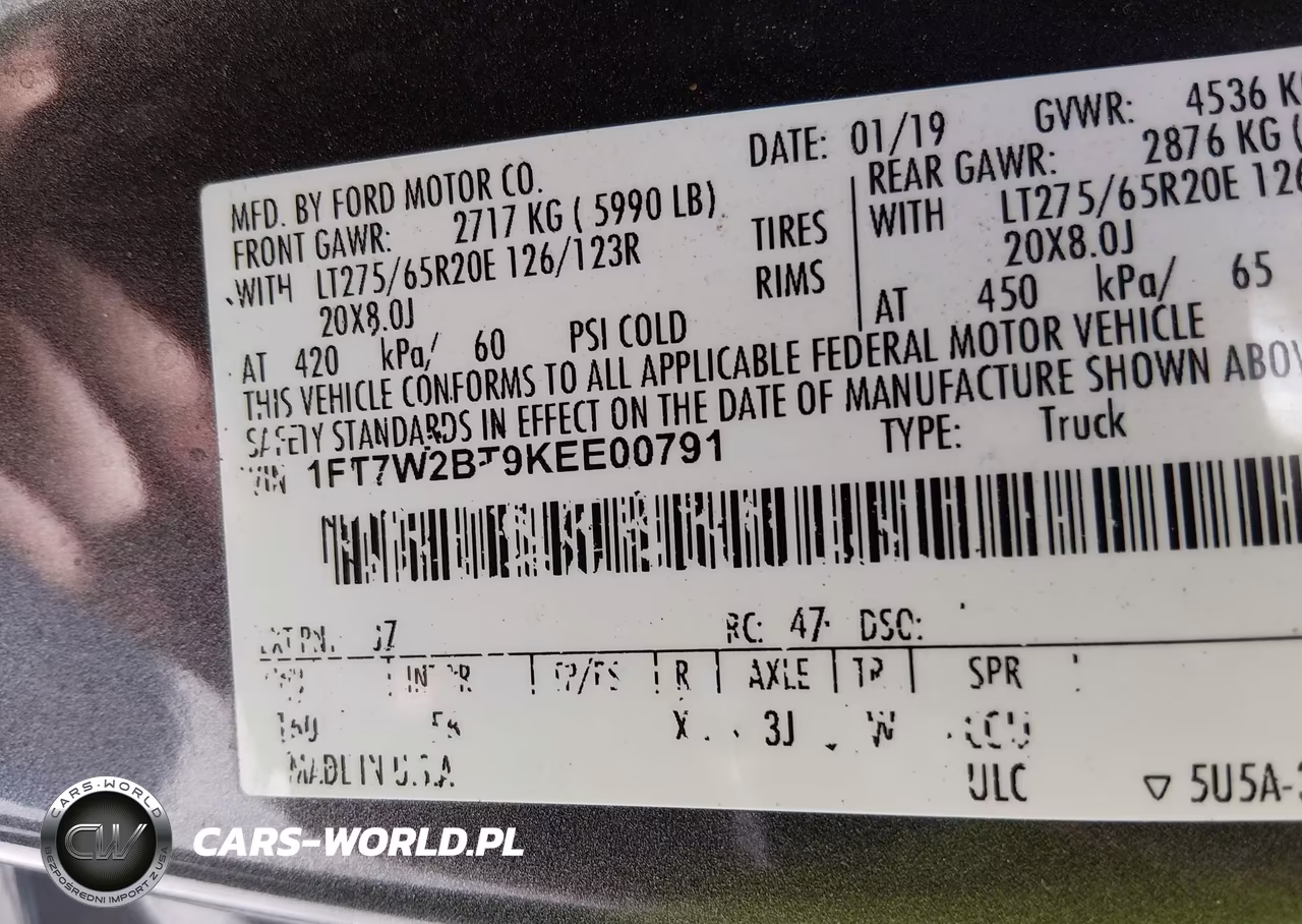 2019 Ford F-250 Lariat VIN:1FT7W2BT9KEE00791 - 9