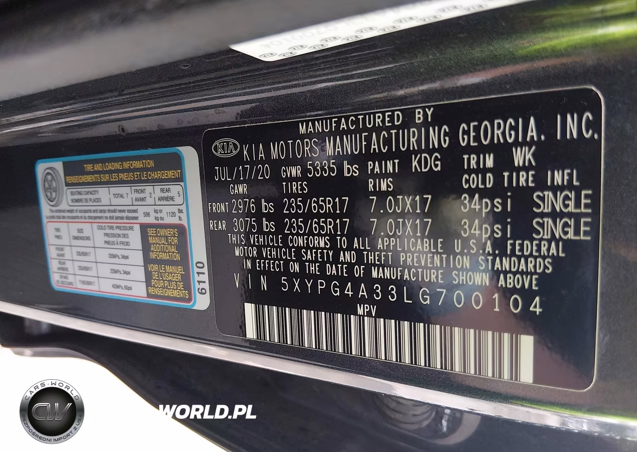 2020 Kia Sorento 2.4L Lx VIN:5XYPG4A33LG700104 - 9