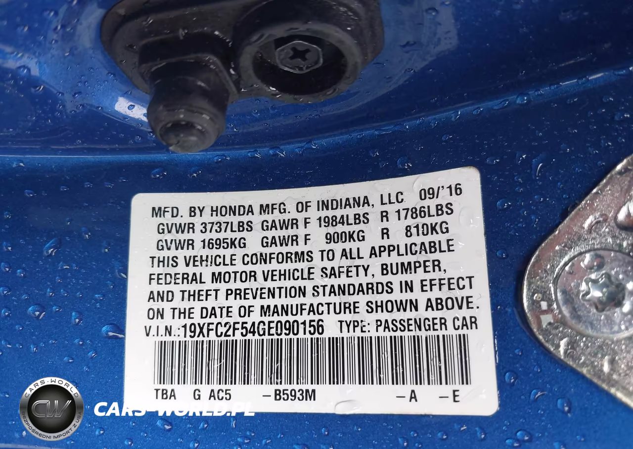 2016 Honda Civic Lx VIN:19XFC2F54GE090156 - 9