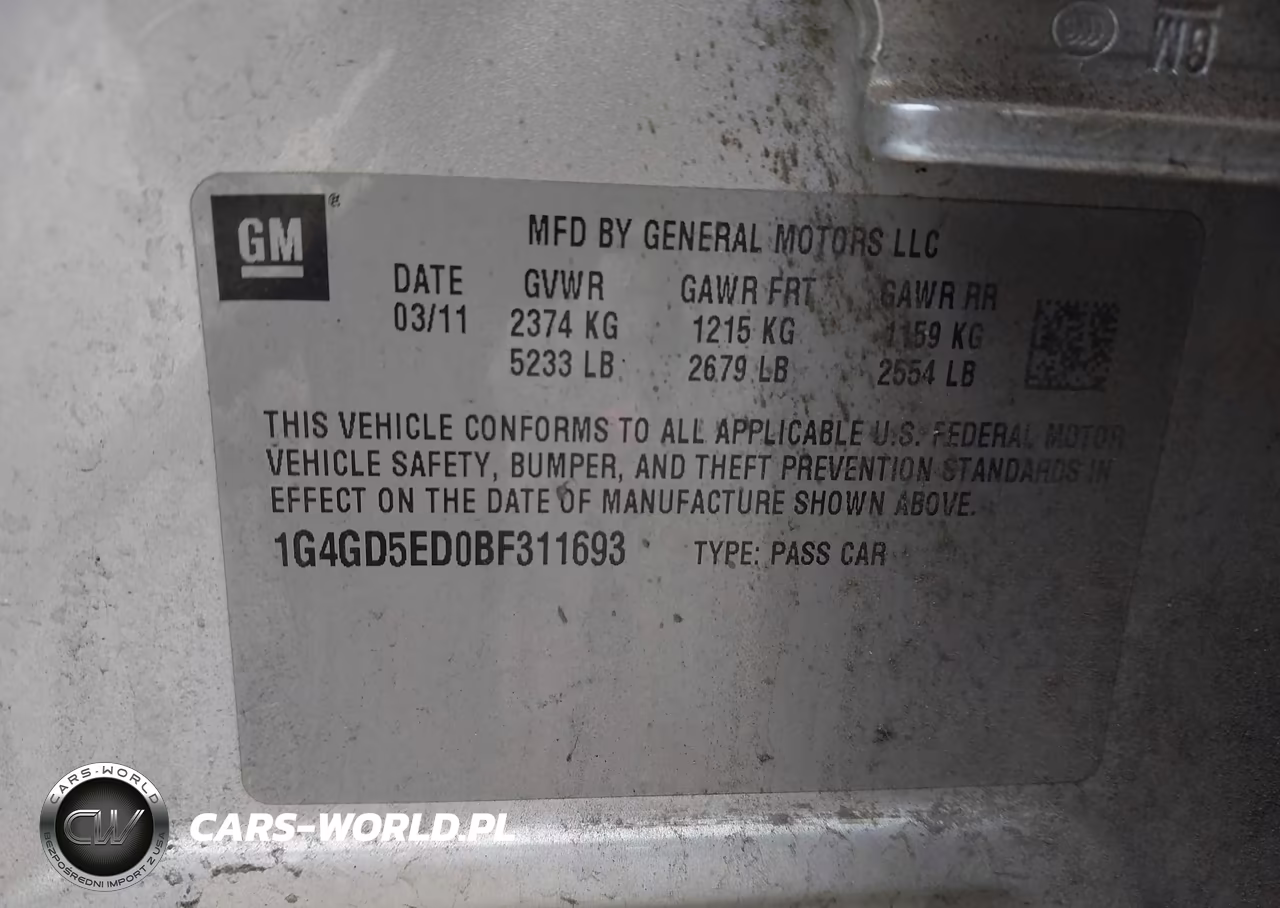 2011 Buick Lacrosse Cxl VIN:1G4GD5ED0BF311693 - 9