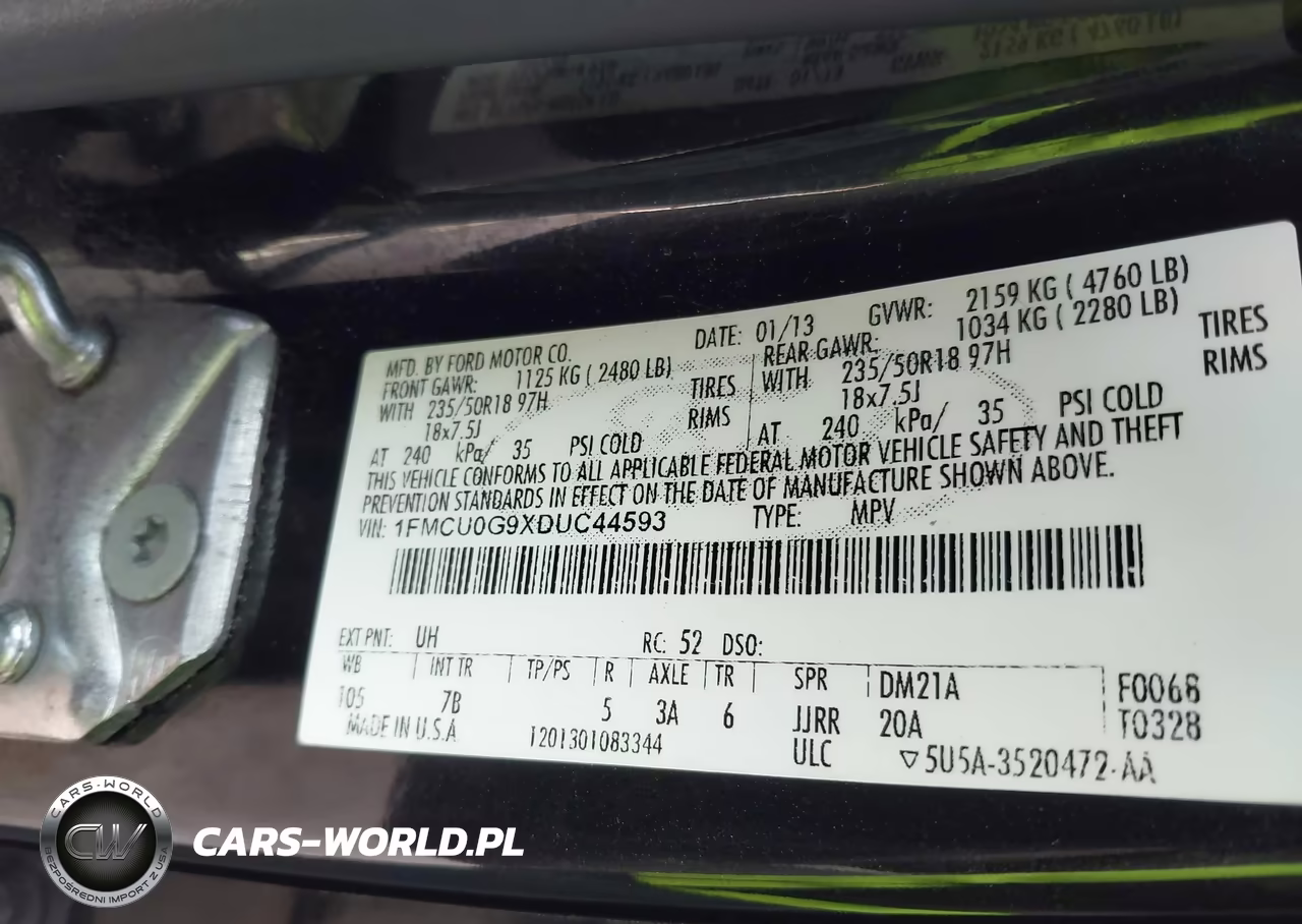 2013 Ford Escape Se VIN:1FMCU0G9XDUC44593 - 9