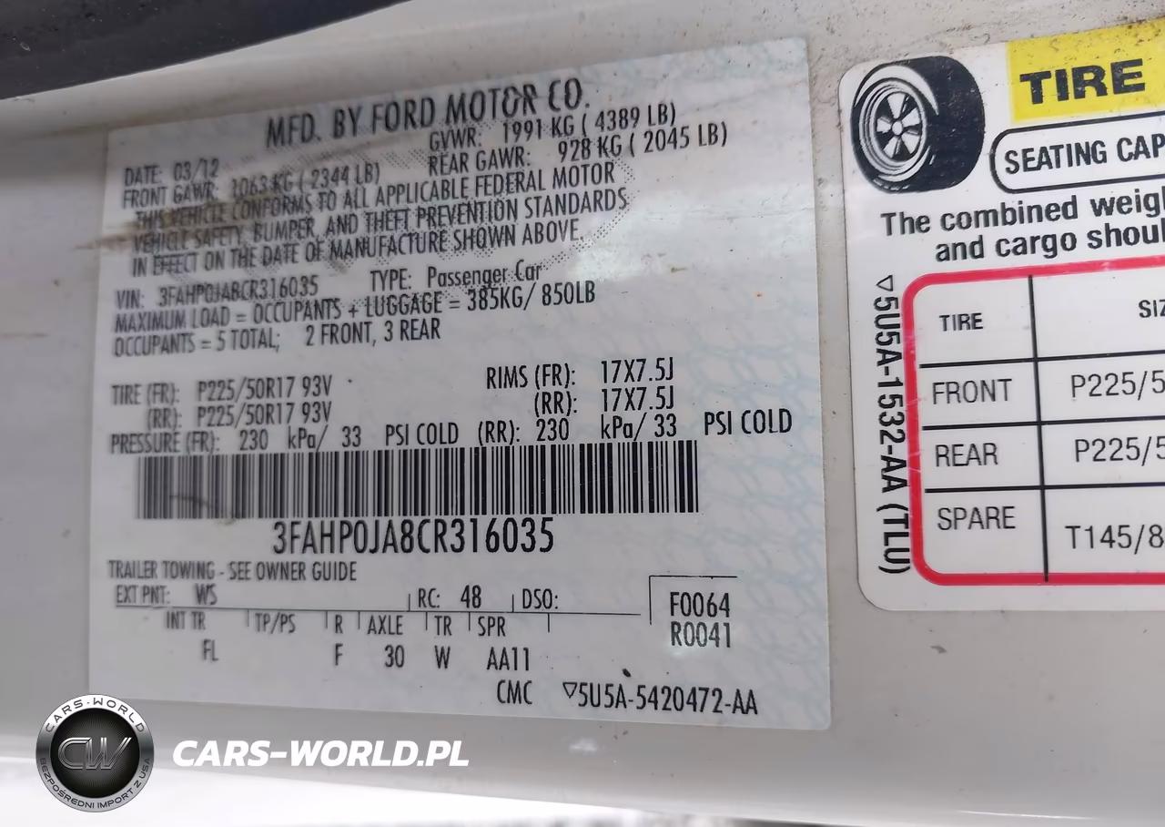 2012 Ford Fusion Sel VIN:3FAHP0JA8CR316035 - 9