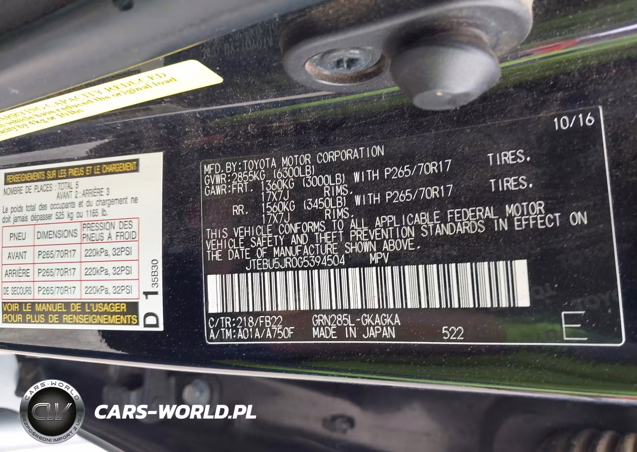 2016 Toyota 4Runner Sr5 VIN:JTEBU5JR0G5394504 - 9