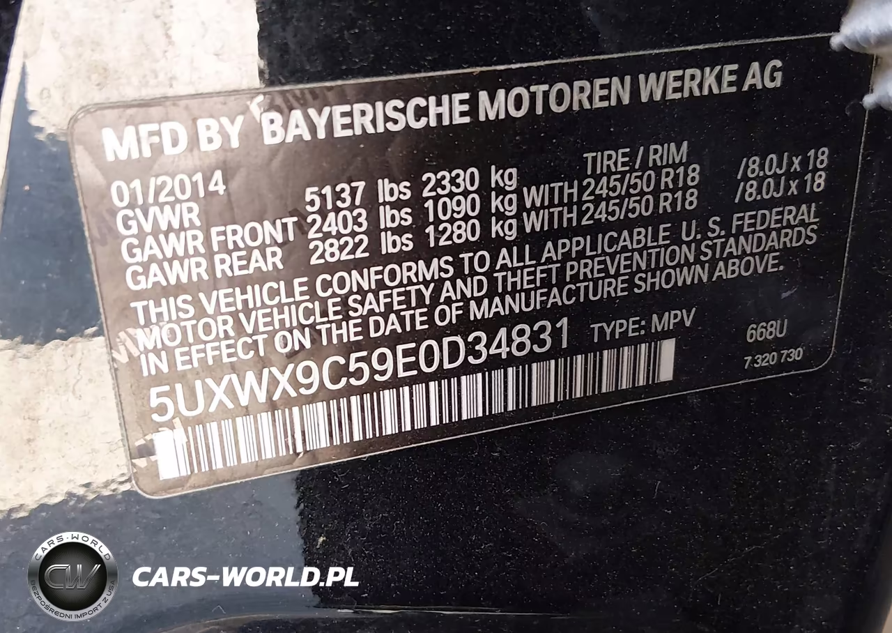 2014 BMW X3 xDrive28I VIN:5UXWX9C59E0D34831 - 9