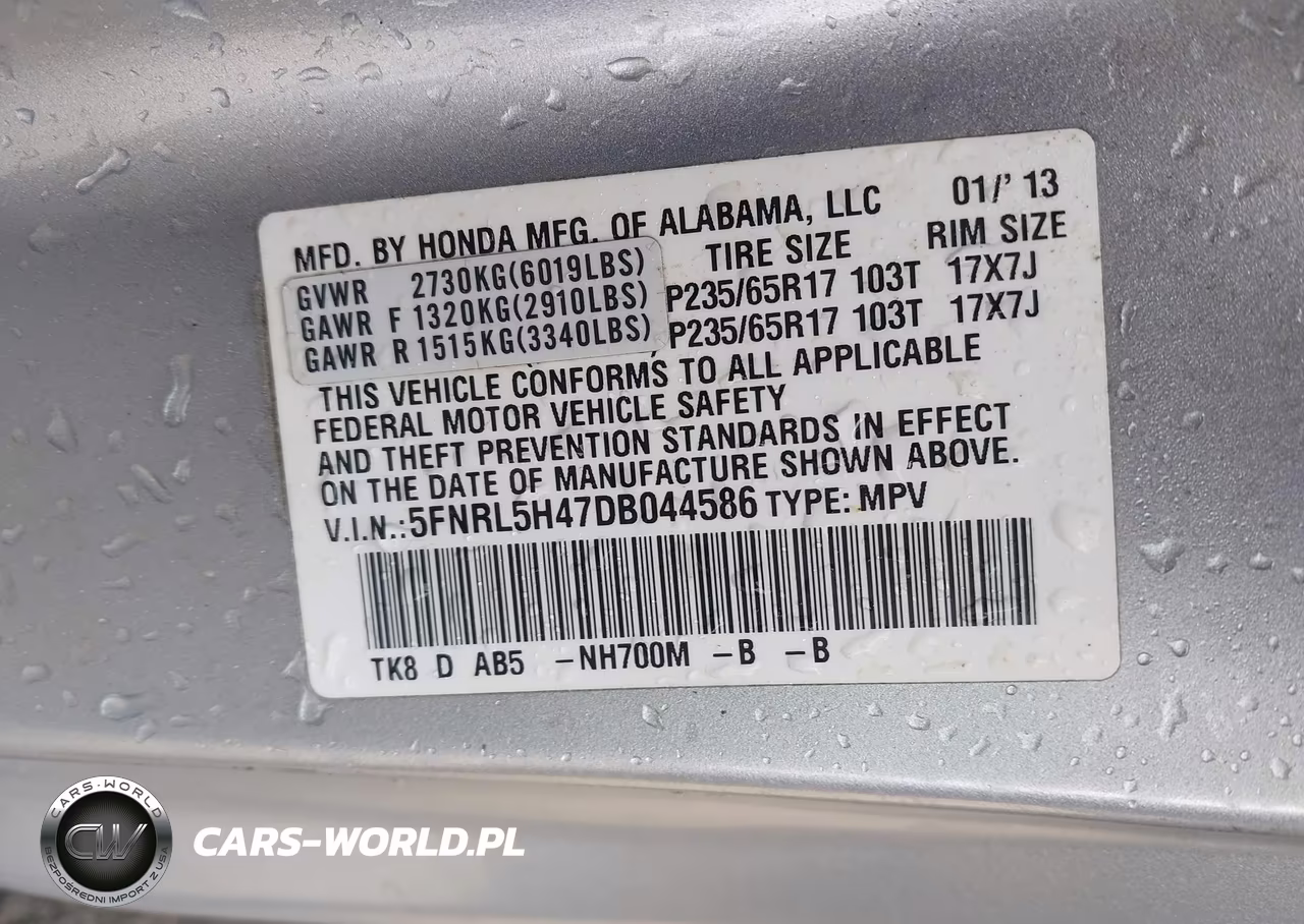 2013 Honda Odyssey Ex VIN:5FNRL5H47DB044586 - 9