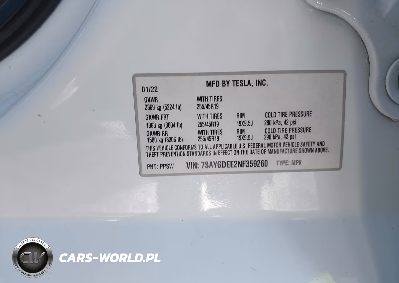 2022 Tesla Model Y Long Range Dual Motor All-Wheel Drive VIN:7SAYGDEE2NF359260 - 9