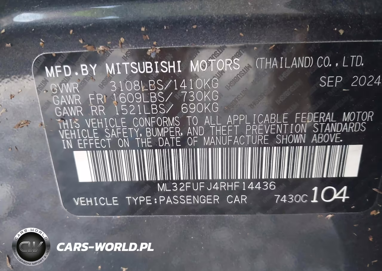 2024 Mitsubishi Mirage G4 Black Edition-Es-Le VIN:ML32FUFJ4RHF14436 - 9