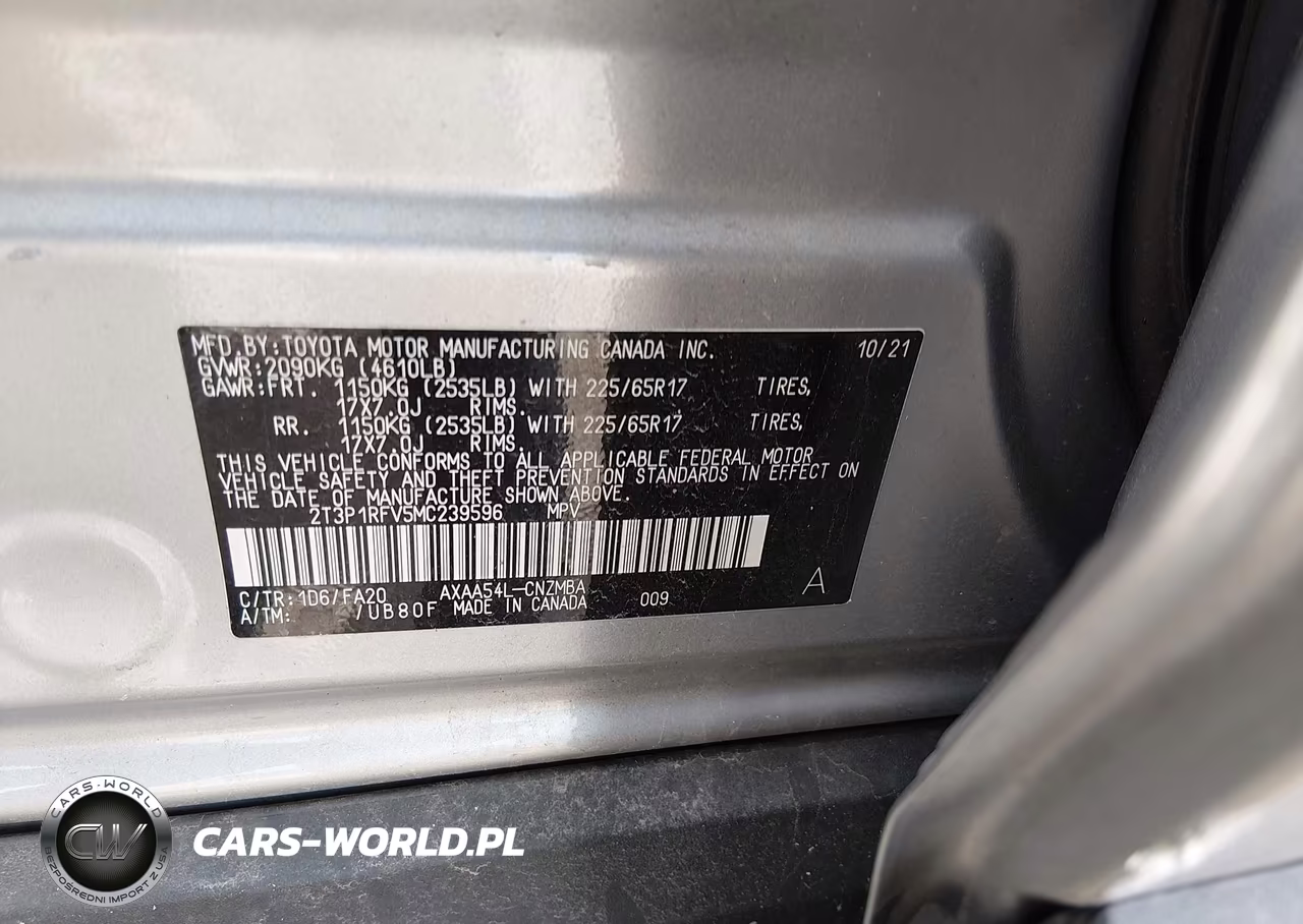 2021 Toyota Rav4 Xle VIN:2T3P1RFV5MC239596 - 9