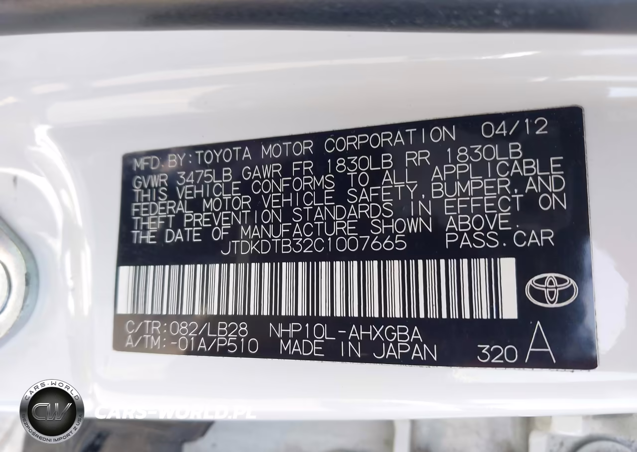2012 Toyota Prius C Four VIN:JTDKDTB32C1007665 - 9