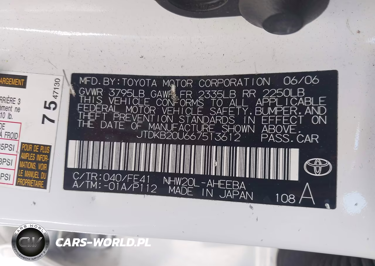 2006 Toyota Prius VIN:JTDKB20U667513612 - 9