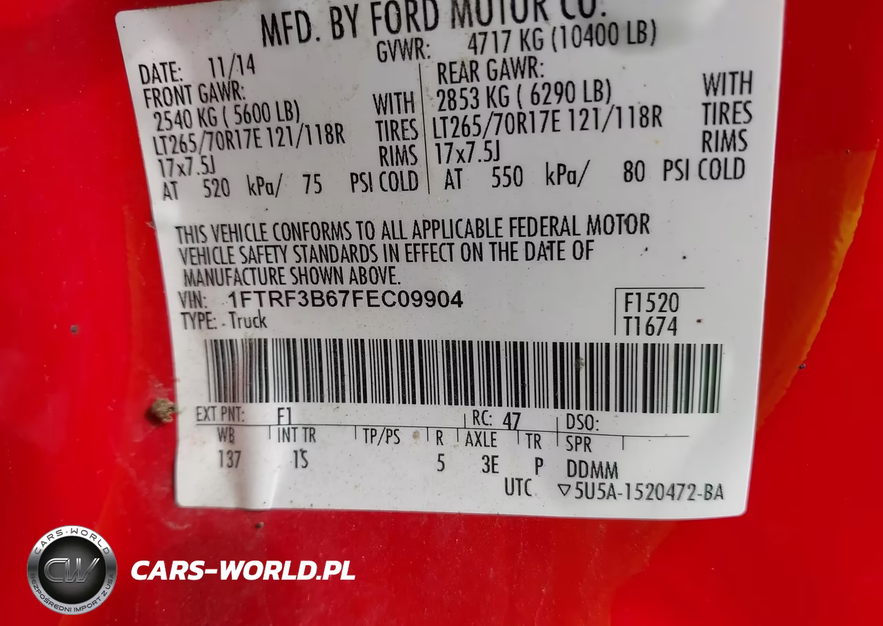 2015 Ford F-350 Xl VIN:1FTRF3B67FEC09904 - 8