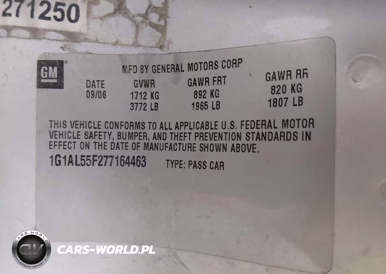 2007 Chevrolet Cobalt Lt VIN:1G1AL55F277164463 - 9