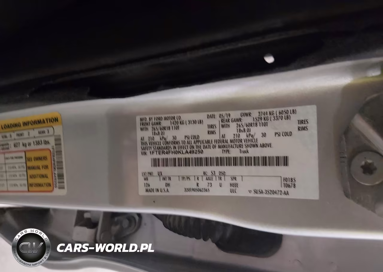2019 Ford Ranger Lariat-Xl-Xlt VIN:1FTER4FH0KLA49250 - 9
