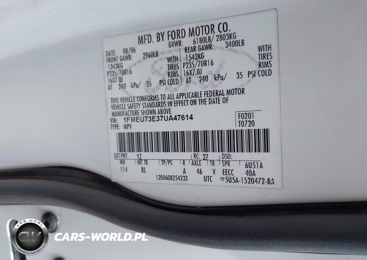 2007 Ford Explorer Xlt VIN:1FMEU73E37UA47614 - 9