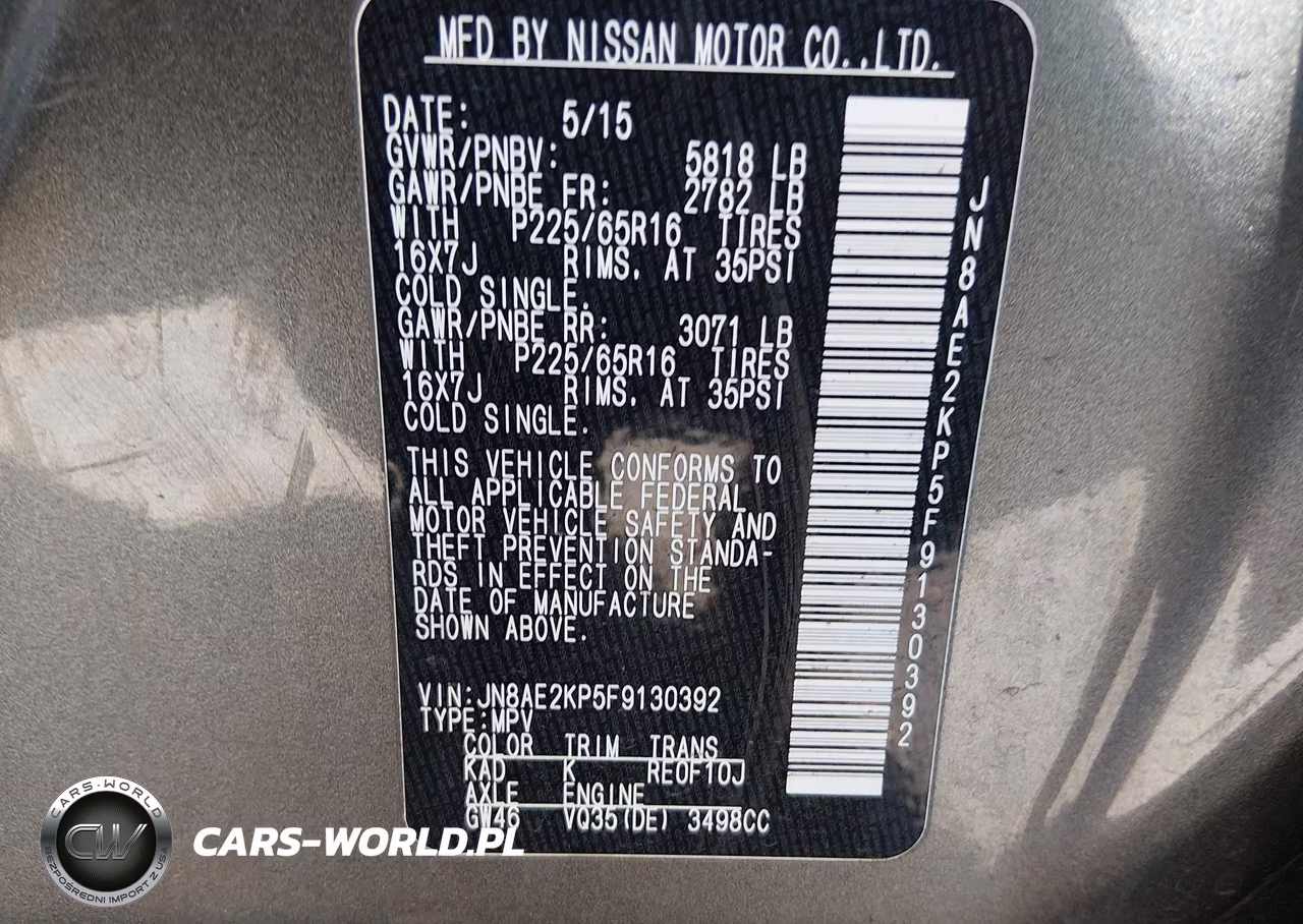 2015 Nissan Quest Platinum-S-Sl-Sv VIN:JN8AE2KP5F9130392 - 9