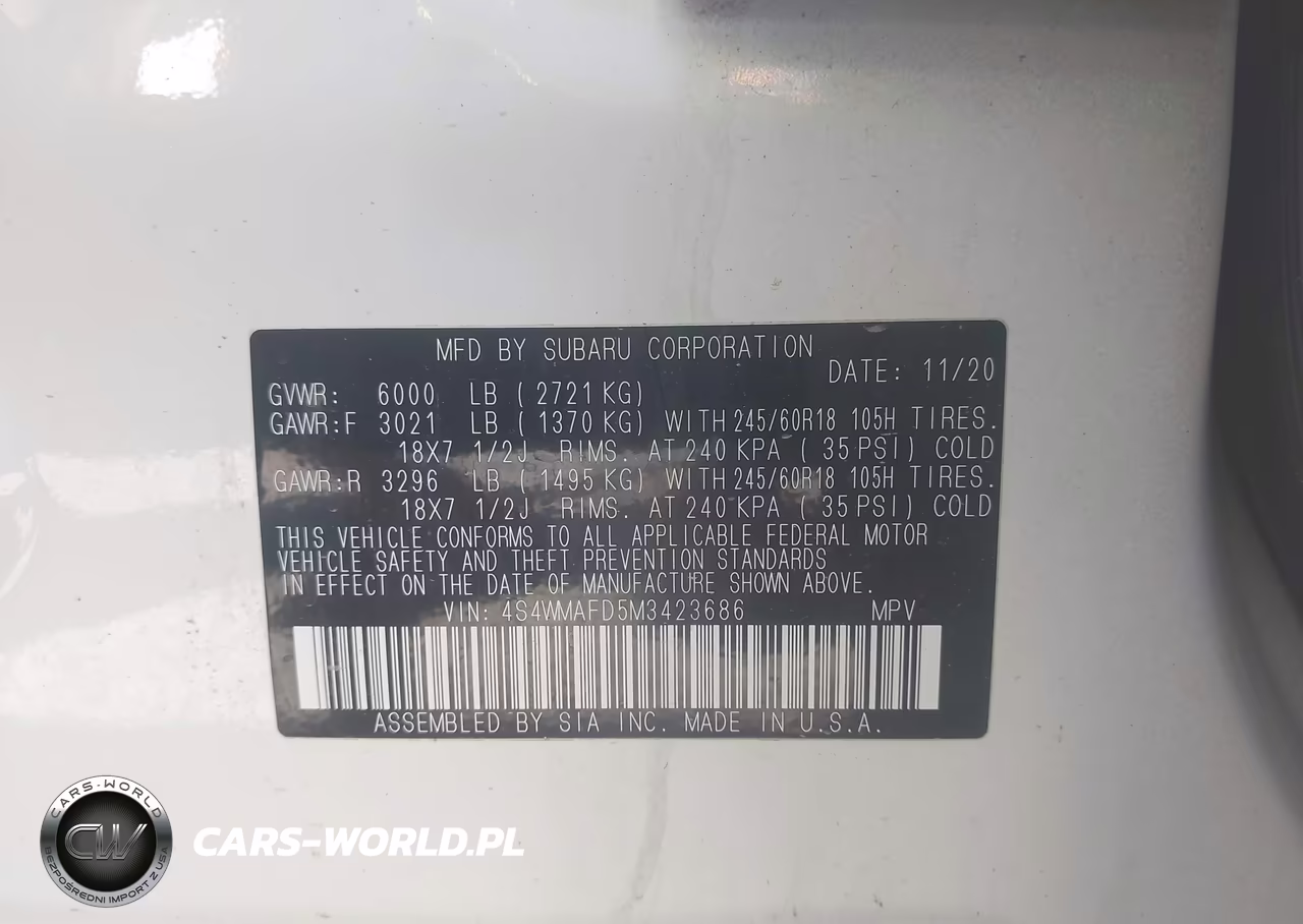 2021 Subaru Ascent Premium VIN:4S4WMAFD5M3423686 - 9