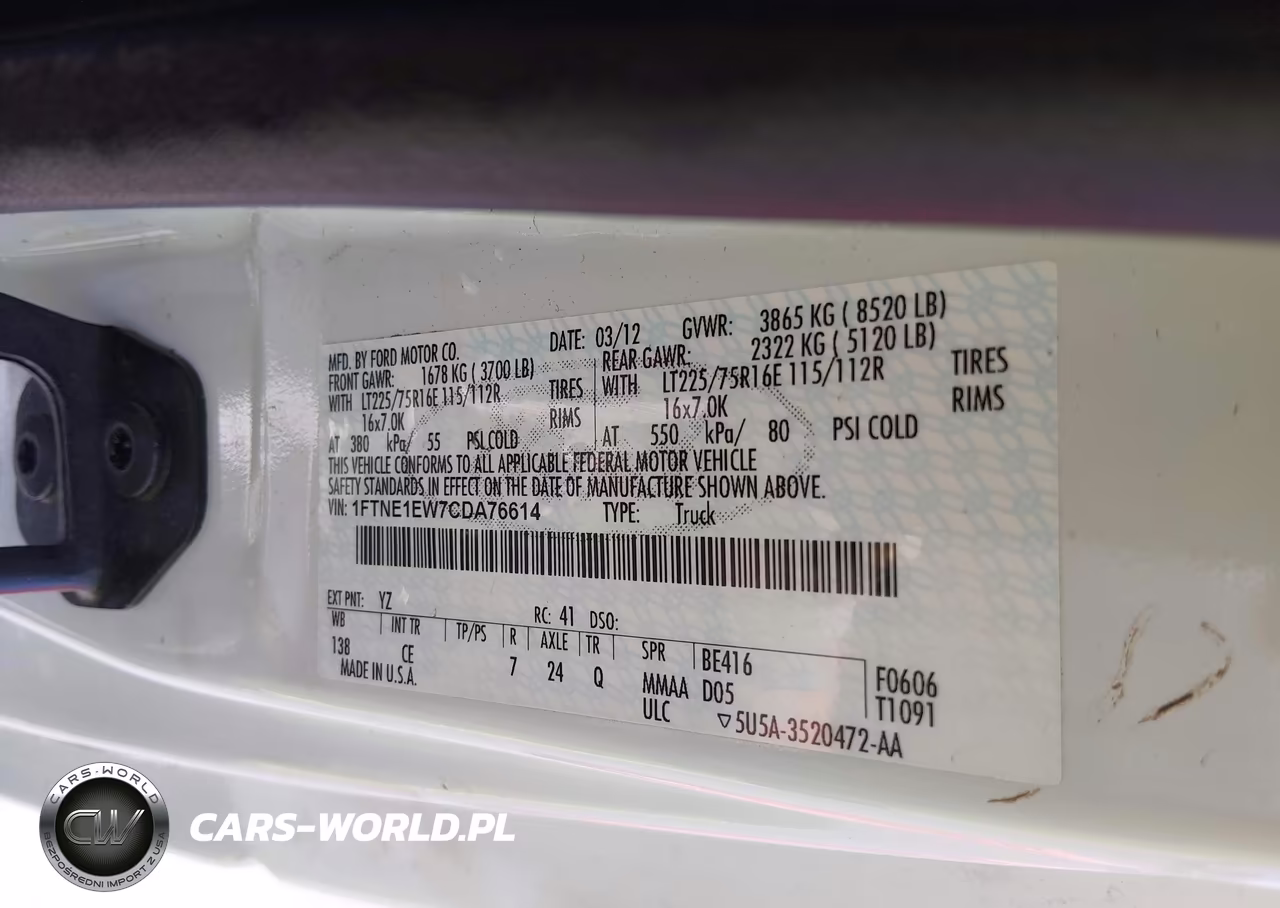 2012 Ford E-150 VIN:1FTNE1EW7CDA76614 - 9