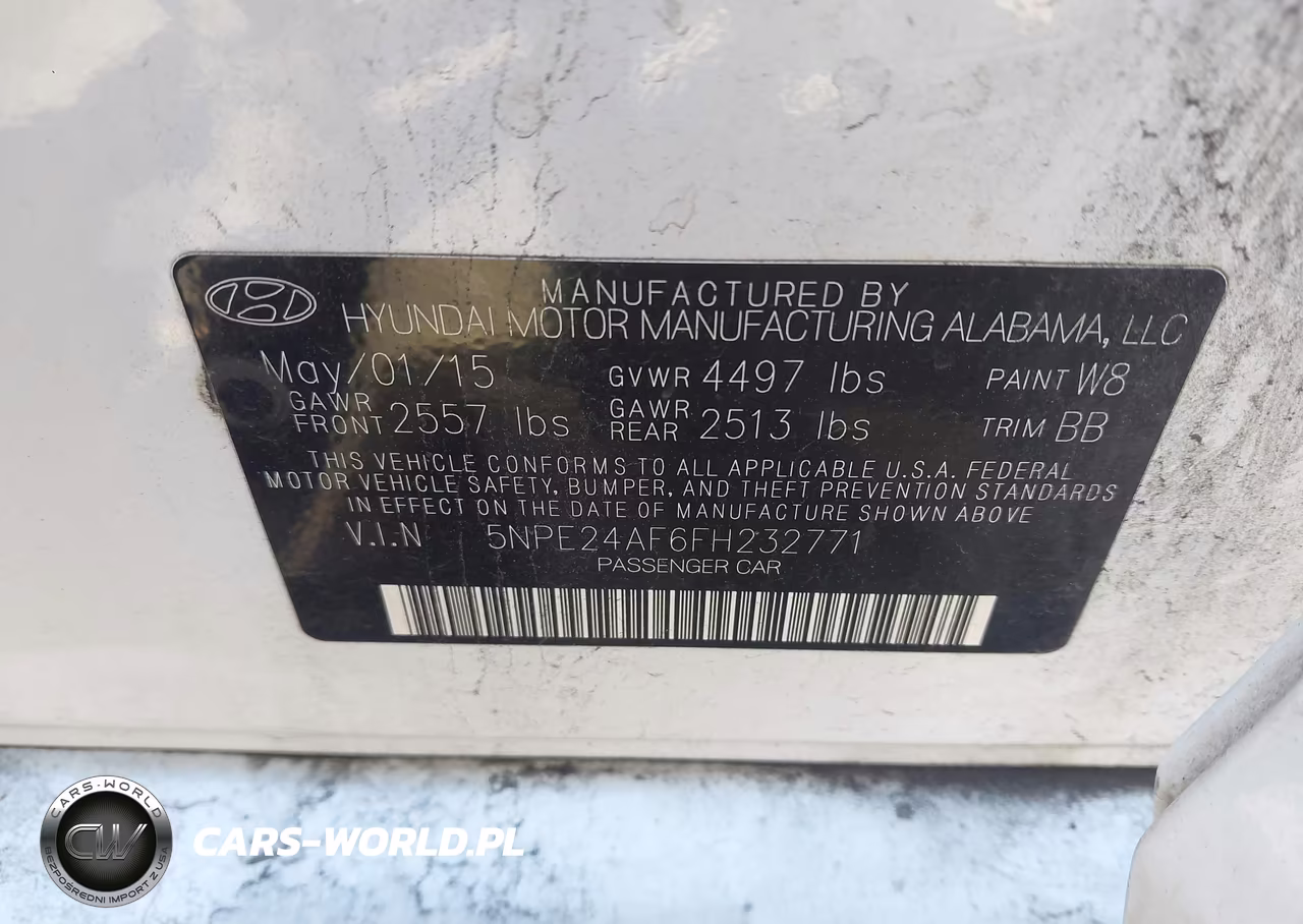 2015 Hyundai Sonata Se VIN:5NPE24AF6FH232771 - 9