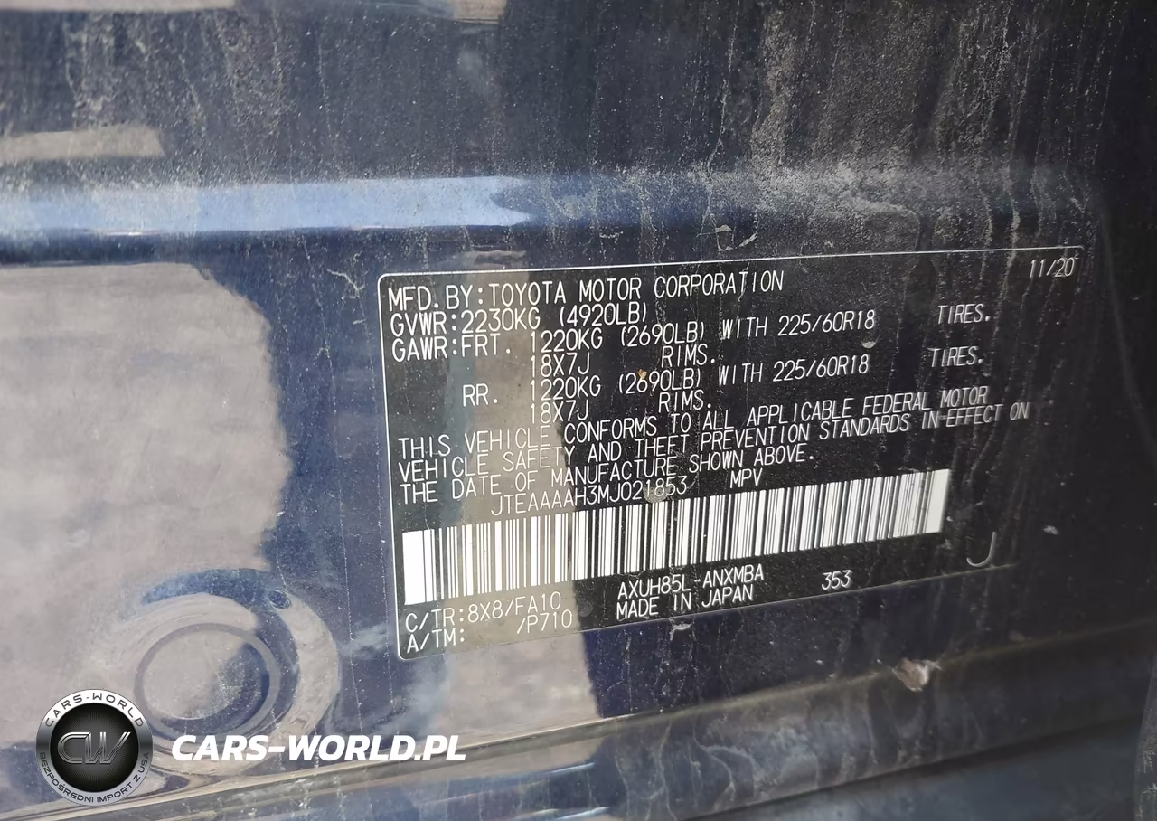 2021 Toyota Venza Le VIN:JTEAAAAH3MJ021853 - 9
