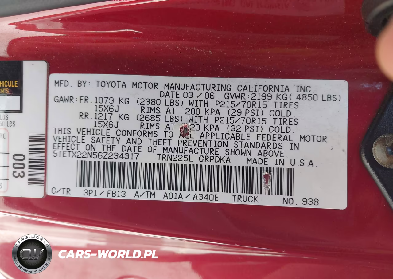 2006 Toyota Tacoma VIN:5TETX22N56Z234317 - 9