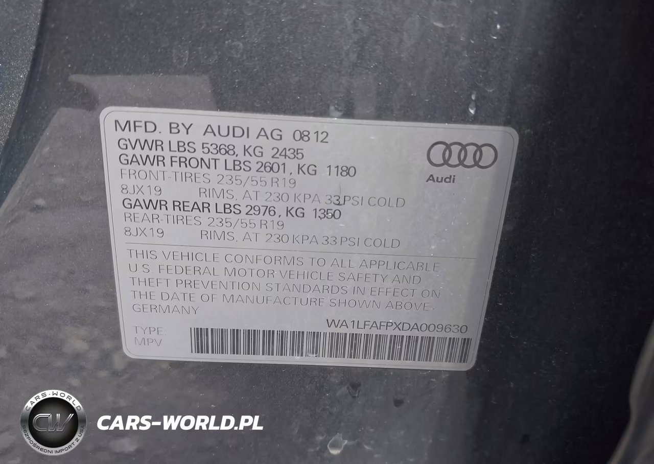 2013 Audi Q5 2.0T Premium VIN:WA1LFAFPXDA009630 - 9