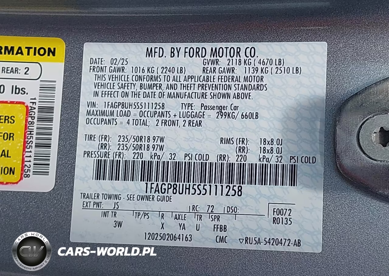 2025 Ford Mustang VIN:1FAGP8UH5S5111258 - 9