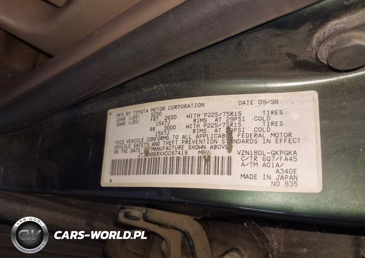 1999 Toyota 4Runner Sr5 V6 VIN:JT3GN86RXX0097419 - 9
