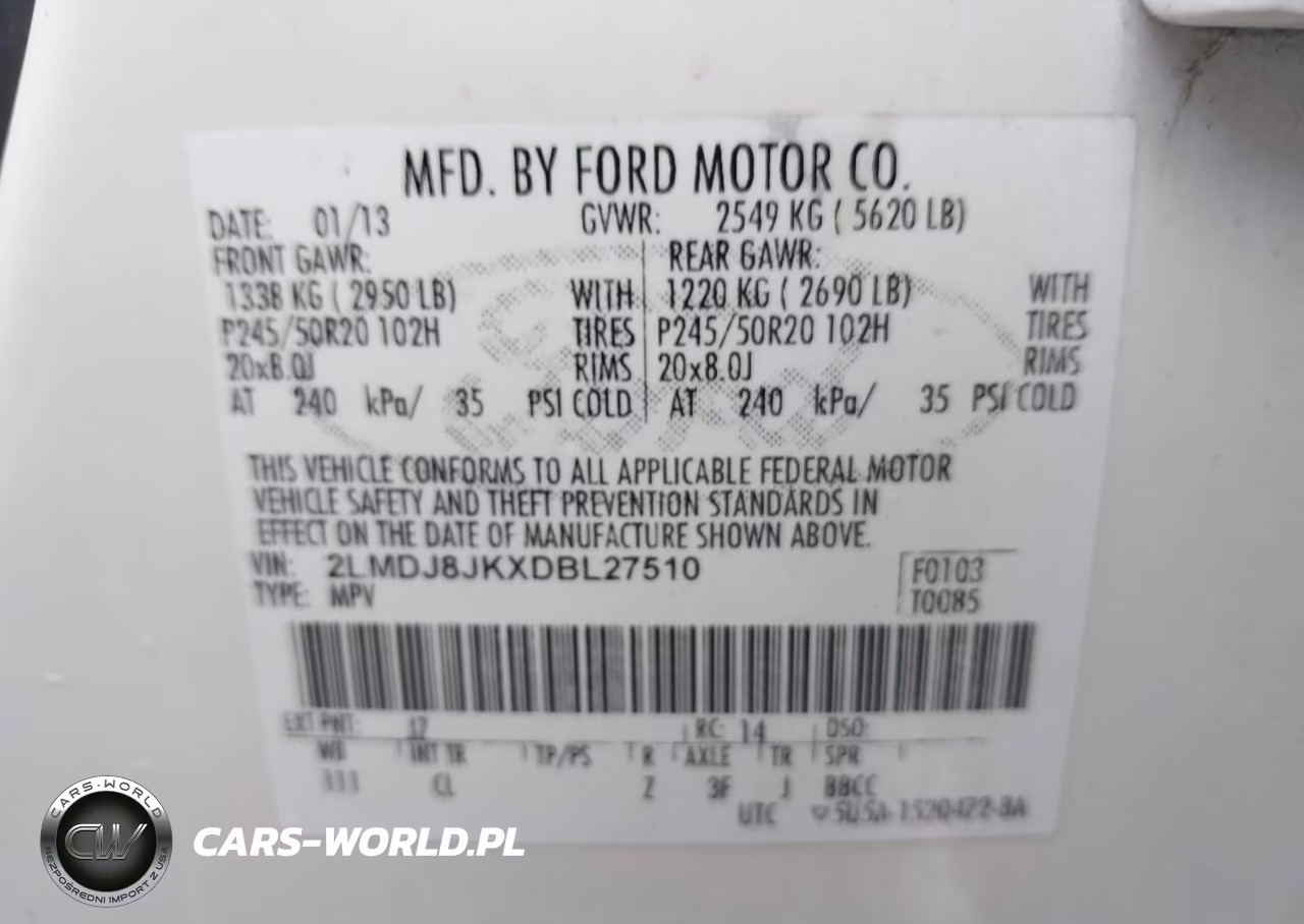2013 Lincoln Mkx VIN:2LMDJ8JKXDBL27510 - 9