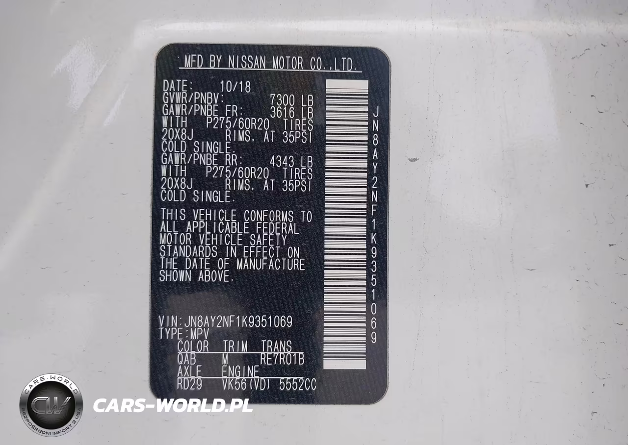 2019 Nissan Armada Platinum VIN:JN8AY2NF1K9351069 - 9