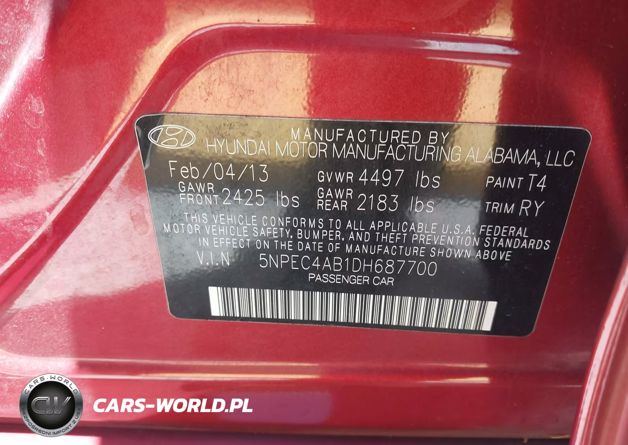 2013 Hyundai Sonata Se 2.0T VIN:5NPEC4AB1DH687700 - 9