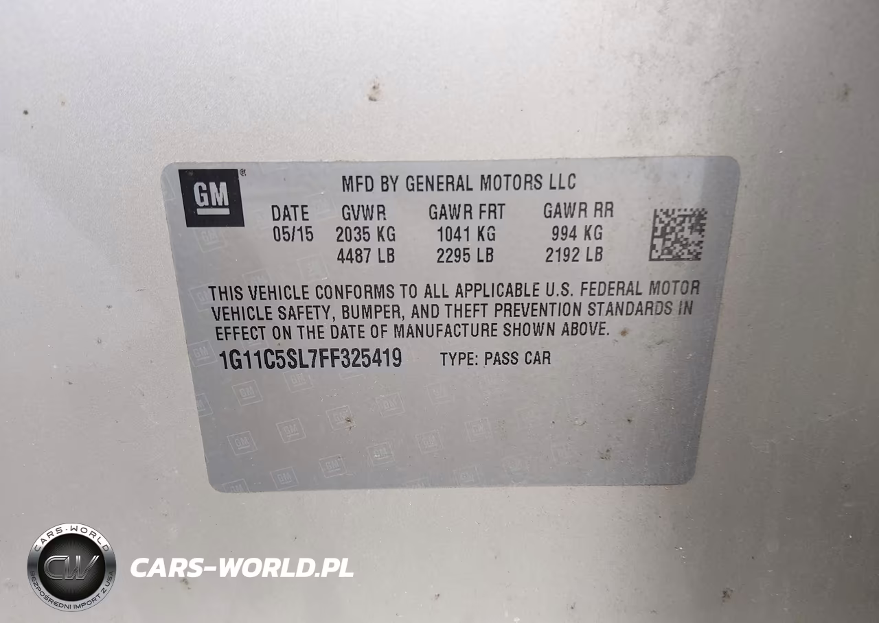 2015 Chevrolet Malibu 1Lt VIN:1G11C5SL7FF325419 - 9