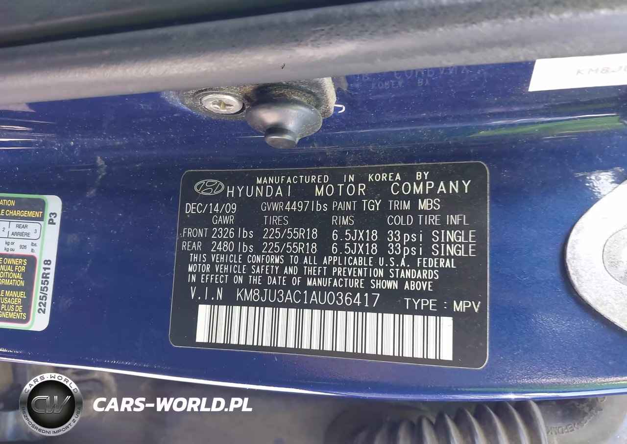 2010 Hyundai Tucson Limited VIN:KM8JU3AC1AU036417 - 9