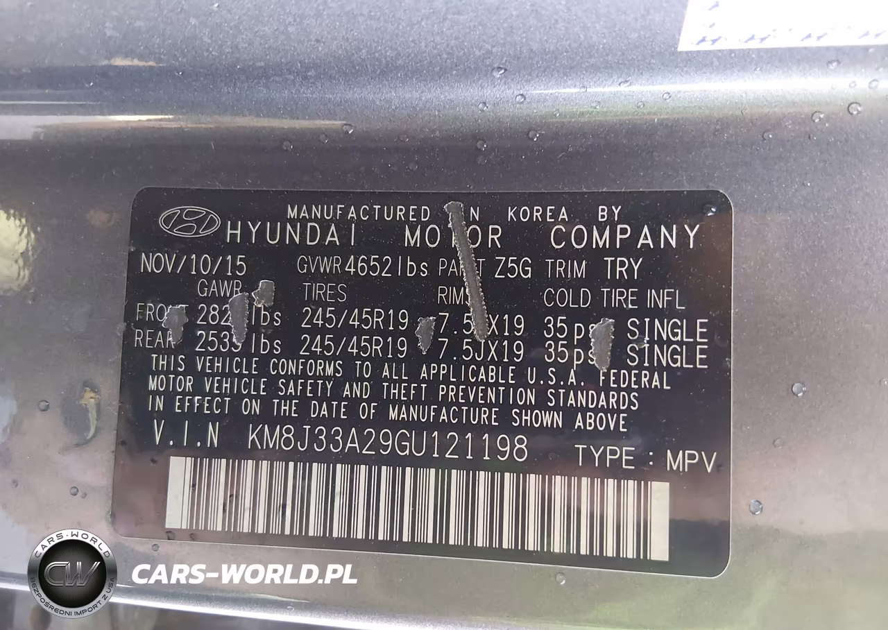 2016 Hyundai Tucson Limited VIN:KM8J33A29GU121198 - 9