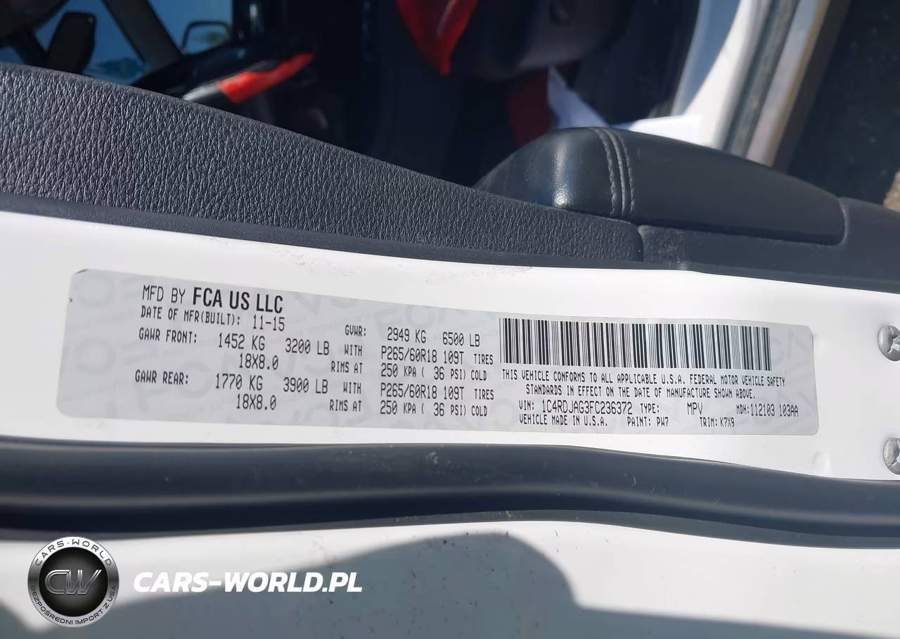 2015 Dodge Durango Sxt VIN:1C4RDJAG3FC236372 - 9
