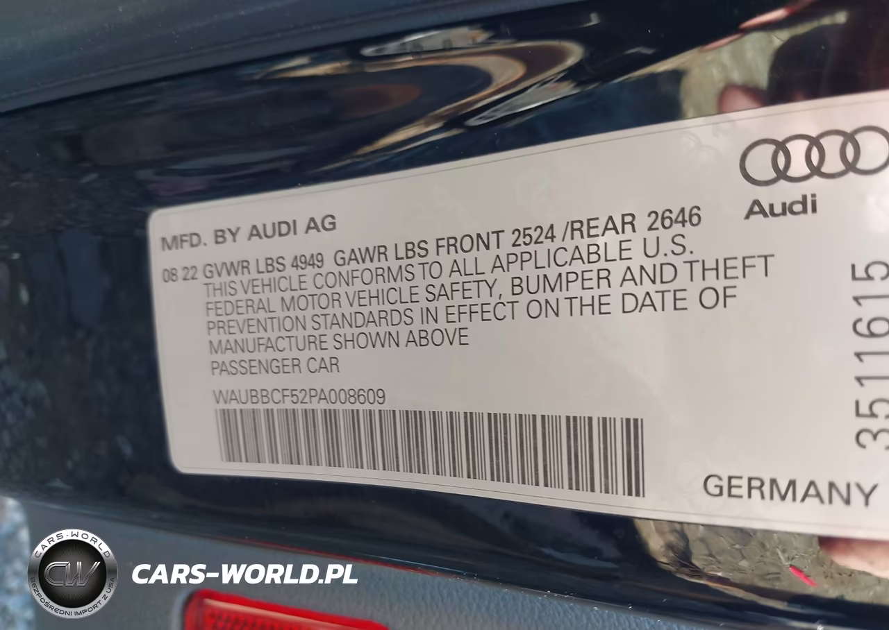2023 Audi A5 Sportback Prestige 40 Tfsi Quattro S Tronic VIN:WAUBBCF52PA008609 - 9