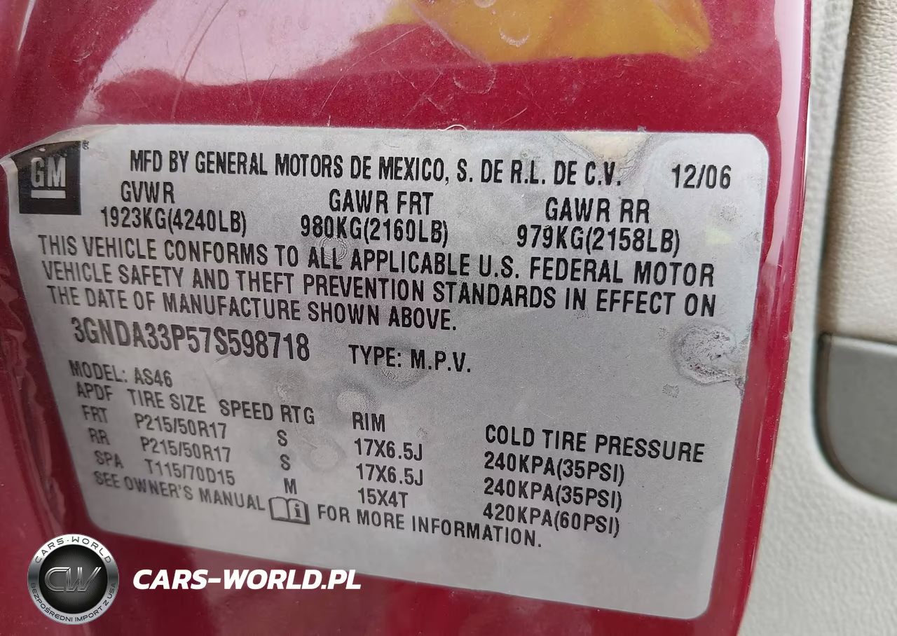 2007 Chevrolet Hhr Lt VIN:3GNDA33P57S598718 - 9