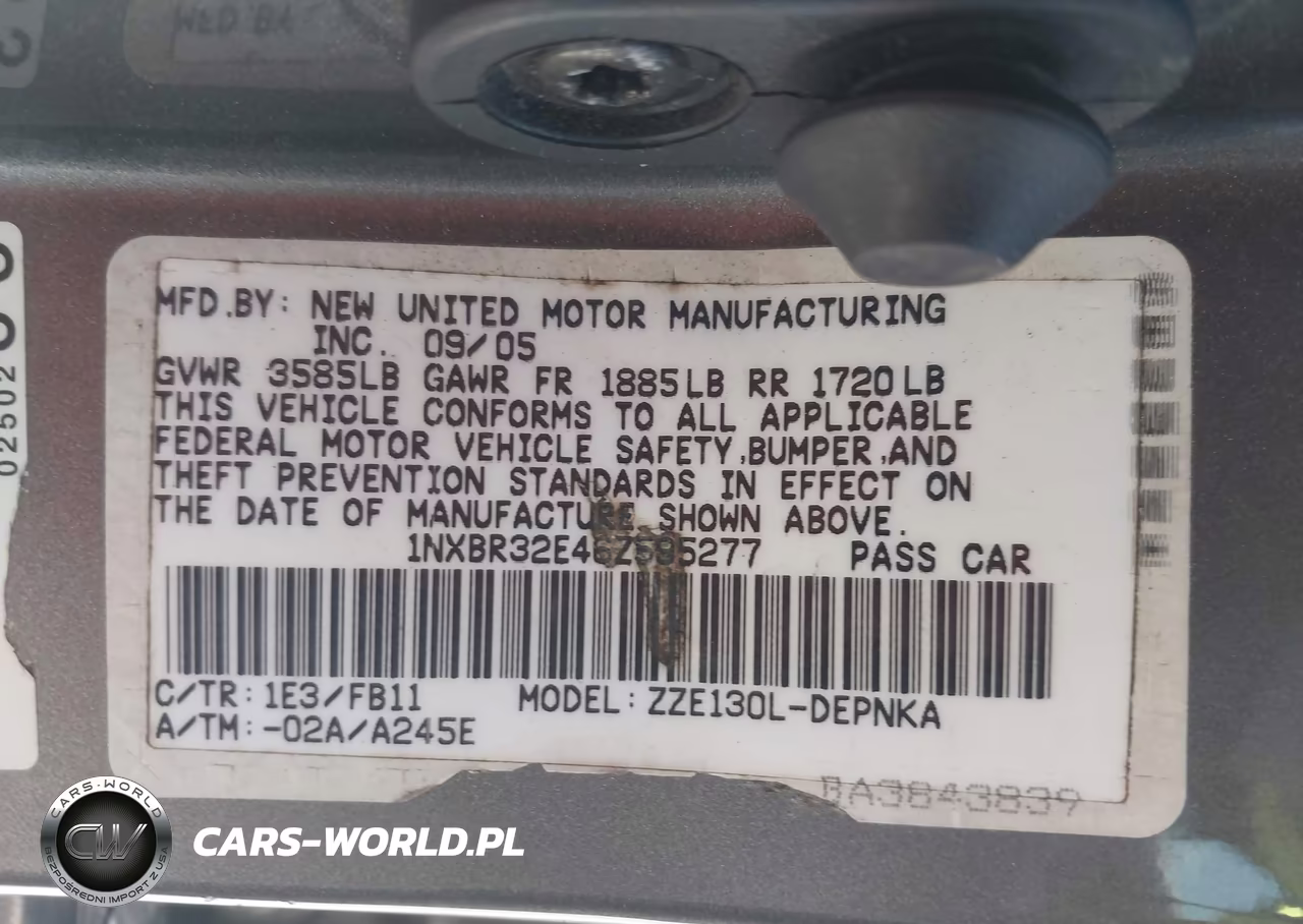 2006 Toyota Corolla Le VIN:1NXBR32E46Z595277 - 9