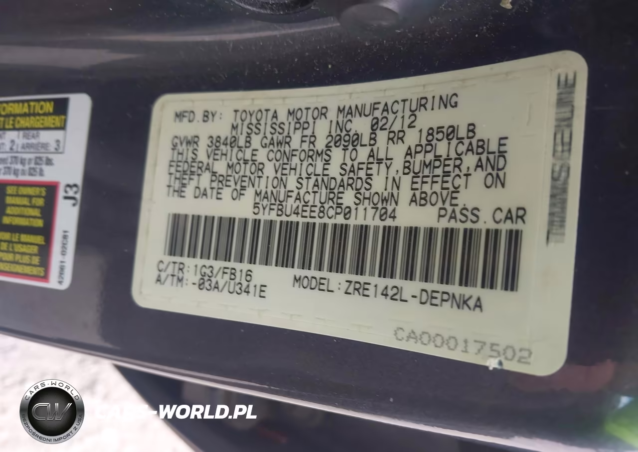 2012 Toyota Corolla Le VIN:5YFBU4EE8CP011704 - 9