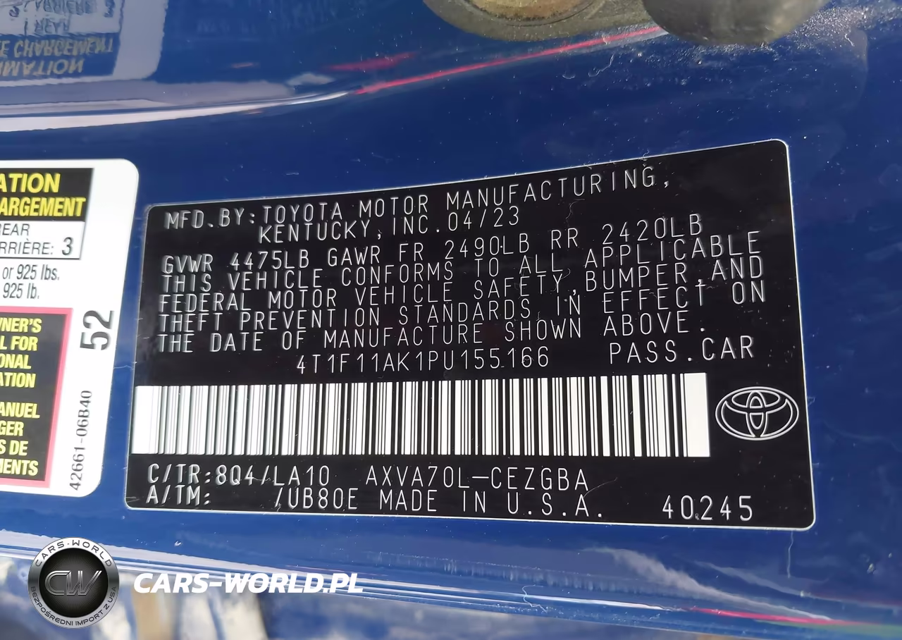 2023 Toyota Camry Xle VIN:4T1F11AK1PU155166 - 9