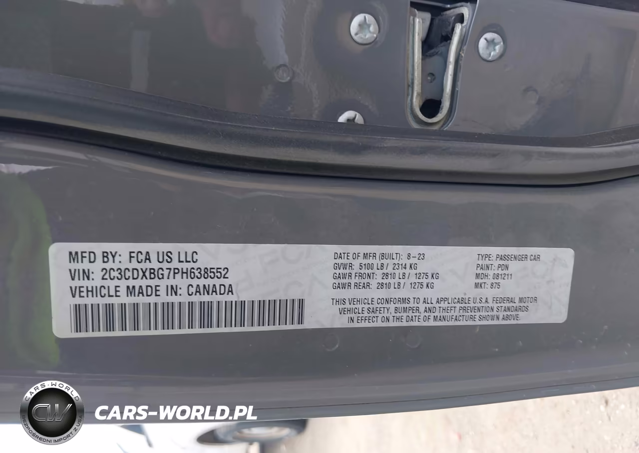 2023 Dodge Charger Sxt VIN:2C3CDXBG7PH638552 - 9