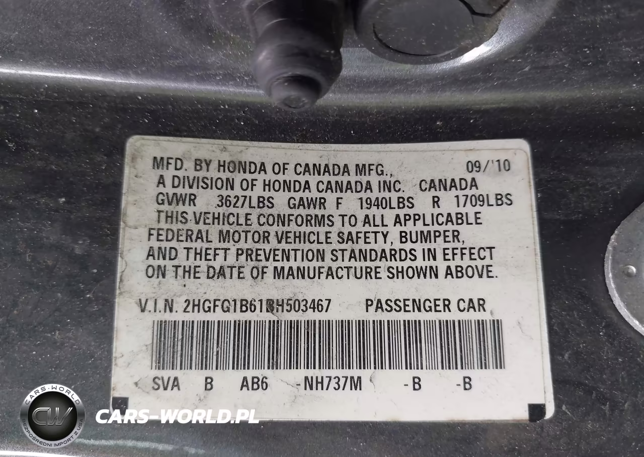 2011 Honda Civic Lx VIN:2HGFG1B61BH503467 - 9