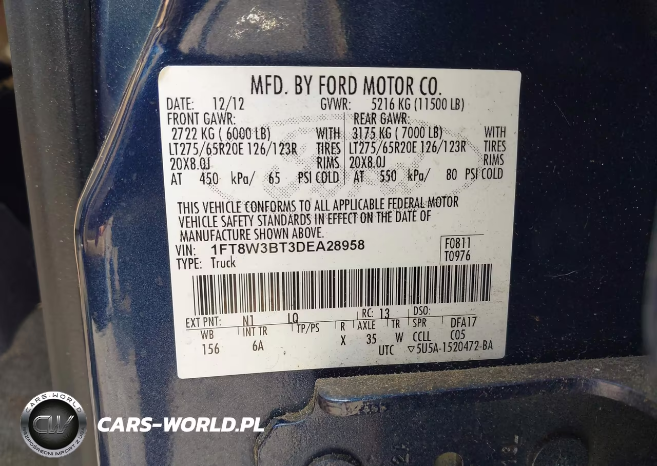 2013 Ford F-350 Lariat VIN:1FT8W3BT3DEA28958 - 8